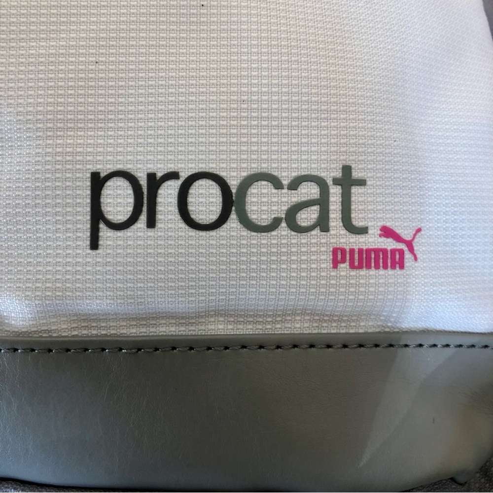 Puma ProCat Backpack White Gray Hot Pink Athletic Travel Gym Yoga School Bag - Picture 7 of 12